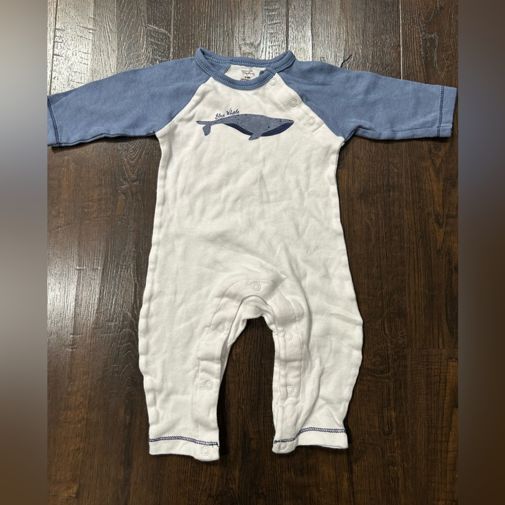Blue and White Whale Print Kids One Piece